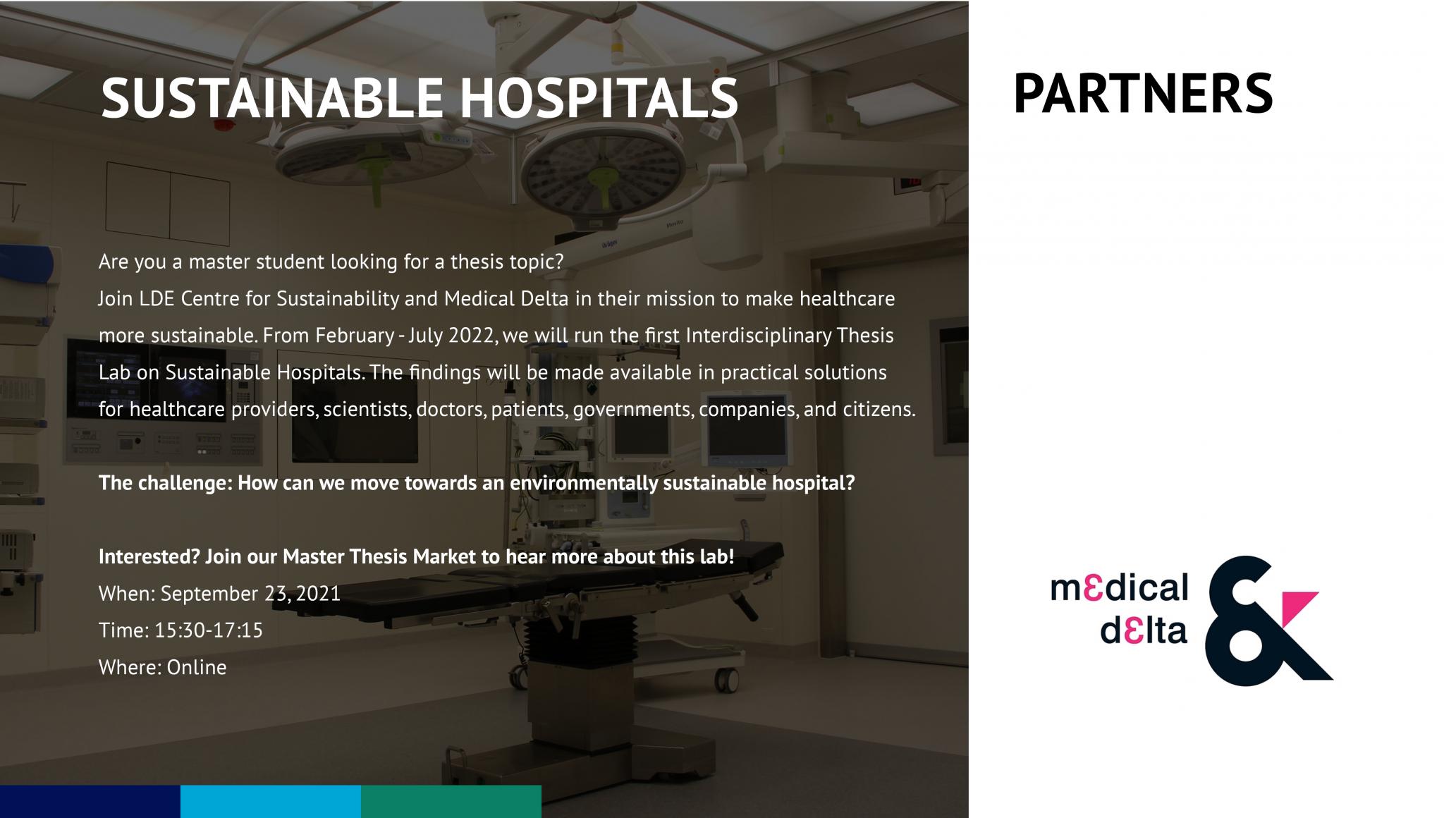 Promo Master Thesis Market - Sustainable Hospitals