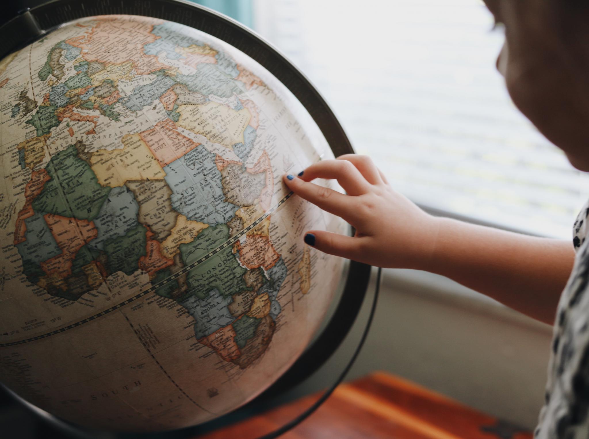 Globe. Photo by Amy Humphries. Source: Unsplash. 