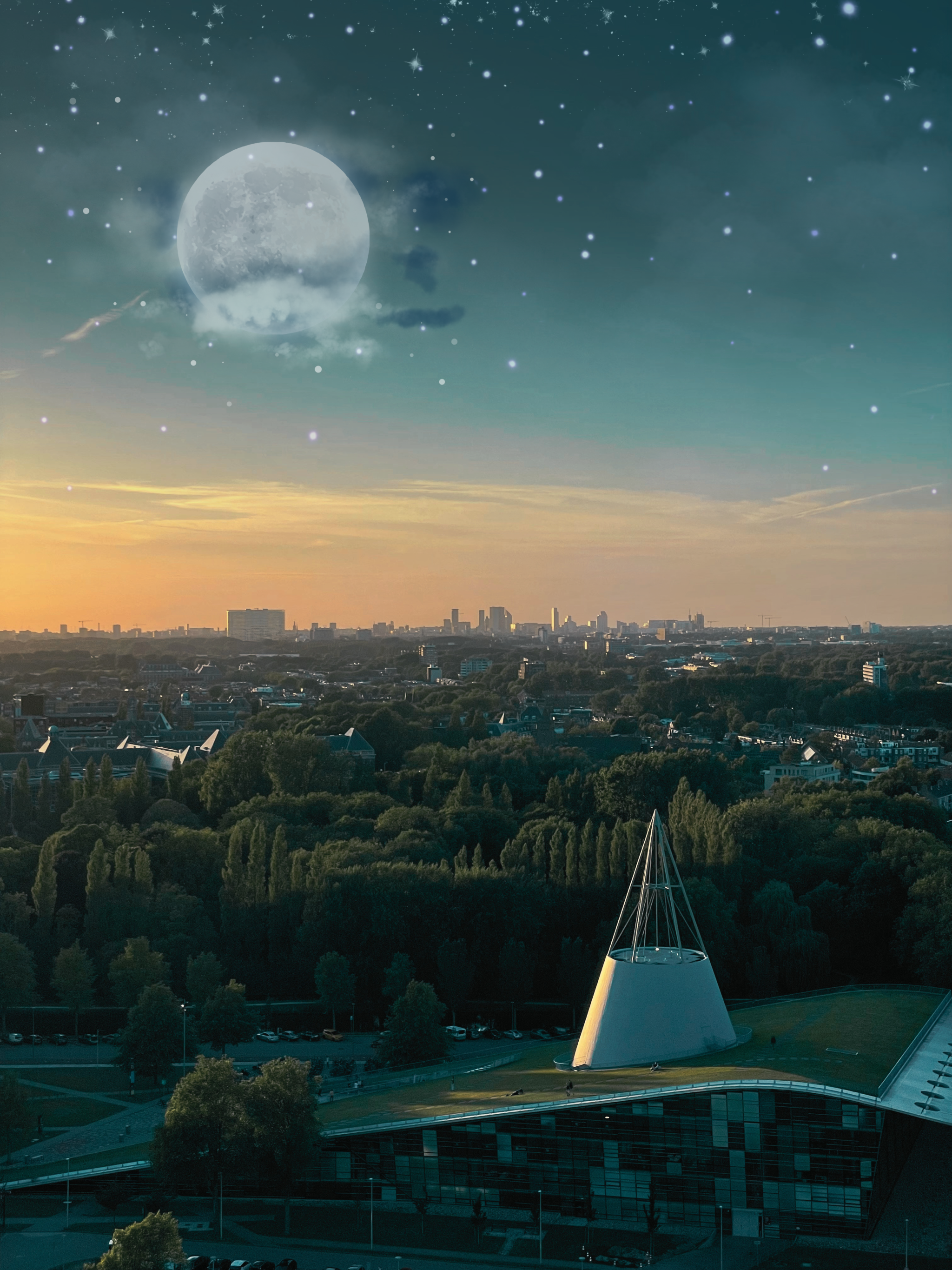 tu delft by night
