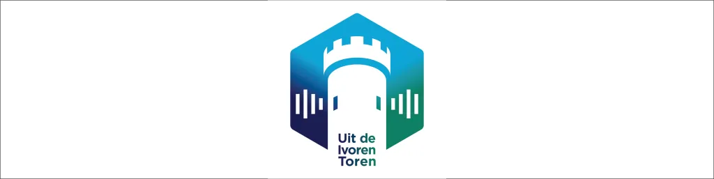 Banner with new logo Uit de Ivoren Toren. Made by Visual Friday. 
